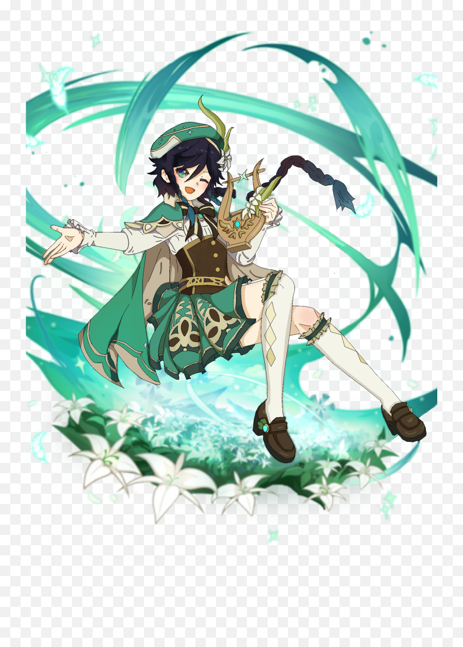 Genshin Impact Venti Official Character Wish Gacha Splash Art Sticker