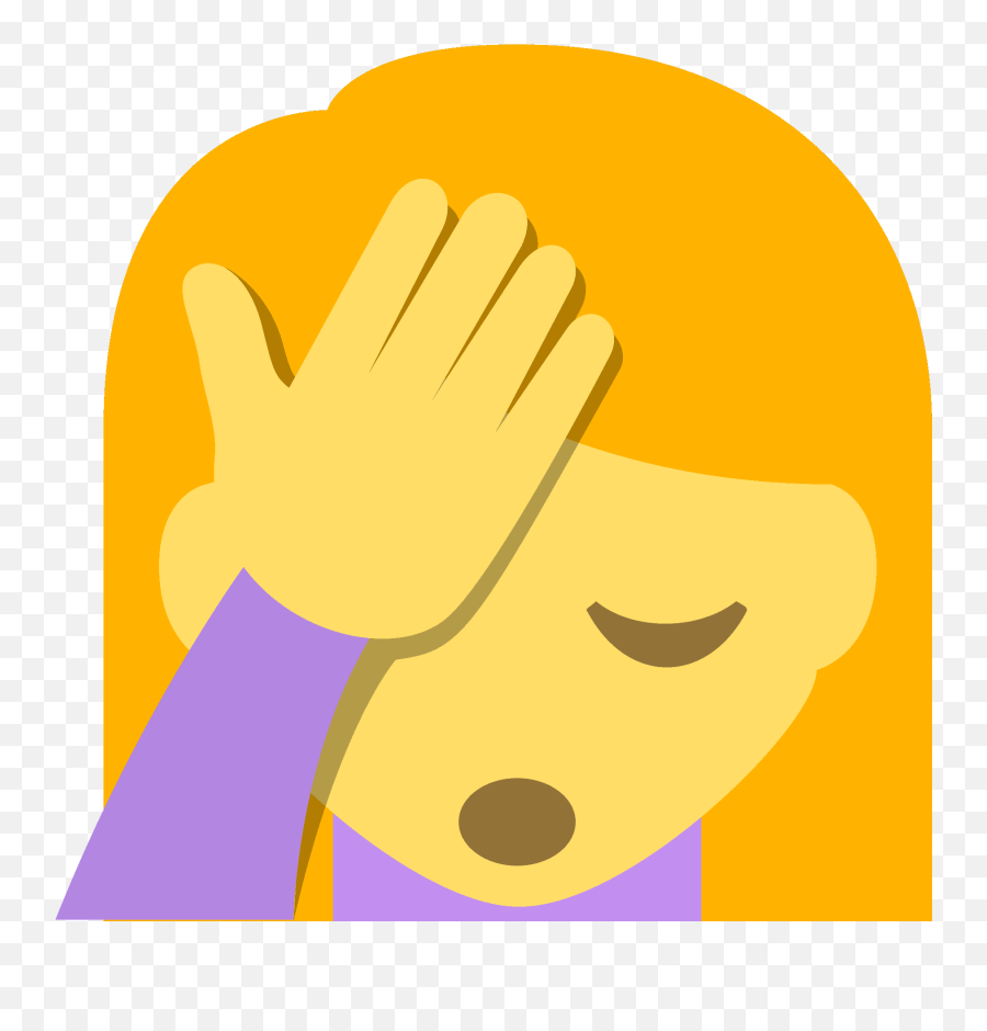 Emojione F Palm To Forehead Emoji Facepalm Emoji Free Emoji Png