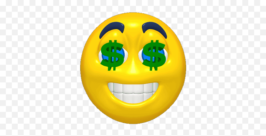Happy Face Animation - Dollar In Eyes Gif Emoji,Money Emoji
