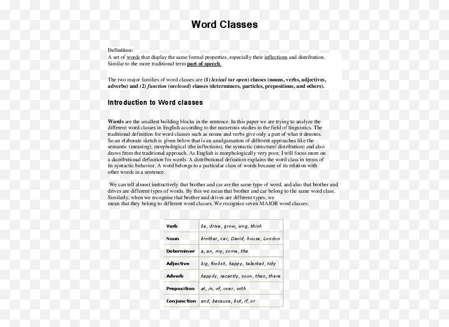 Doc Word Classes In English Fahri Aryadin - Academiaedu Document Emoji,Descriptive Adverbs For Emotions