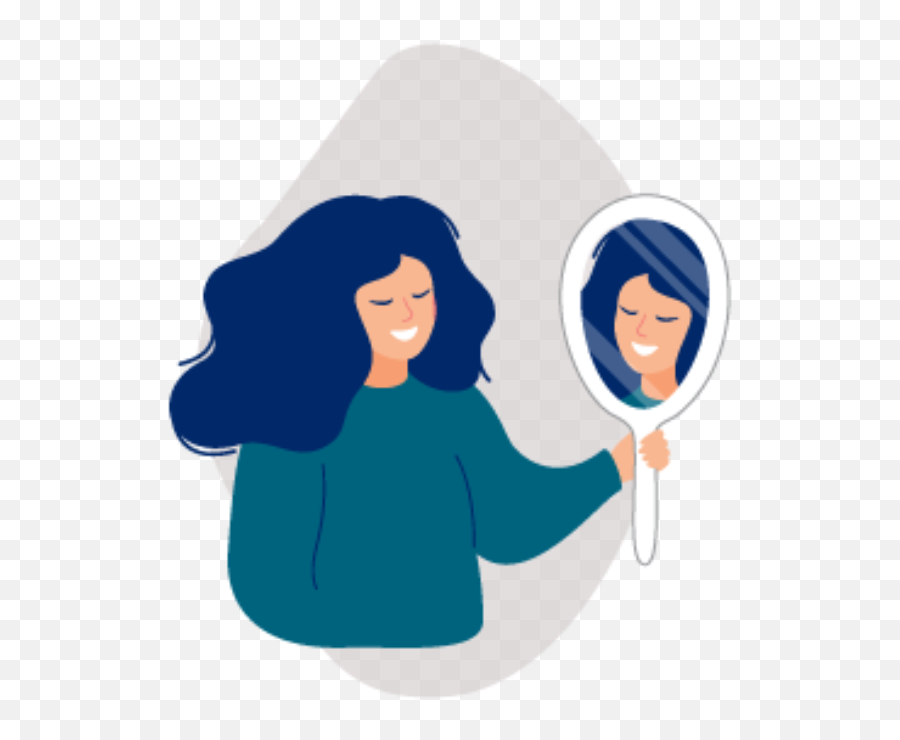 A Look Into The Science Of Well - Being And The Healthy Minds Girl Looking In Mirror Cartoon Happy Emoji,Left And Right Brain Emotions Clipart