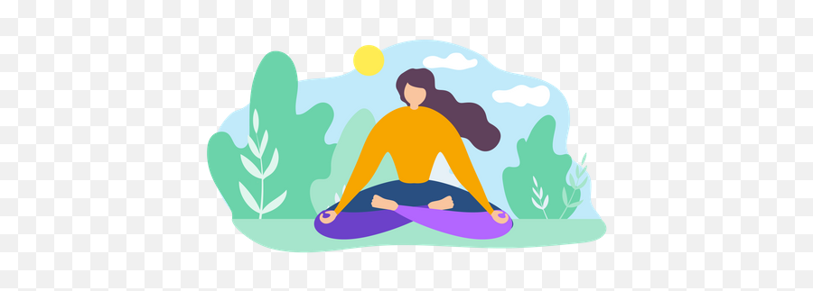 Best Premium Girl Meditating At Park Illustration Download Emoji,Sitting With Emotions Meditation