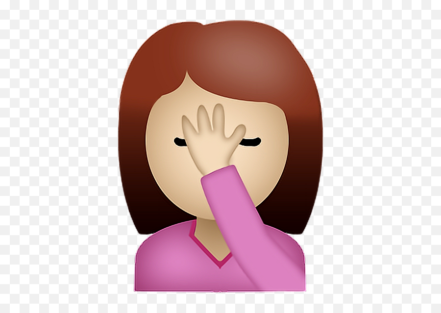 Emoji Girl Face Palm Hd Png Download - Hand Over Face Emoji Girl,Facepalm Emoji