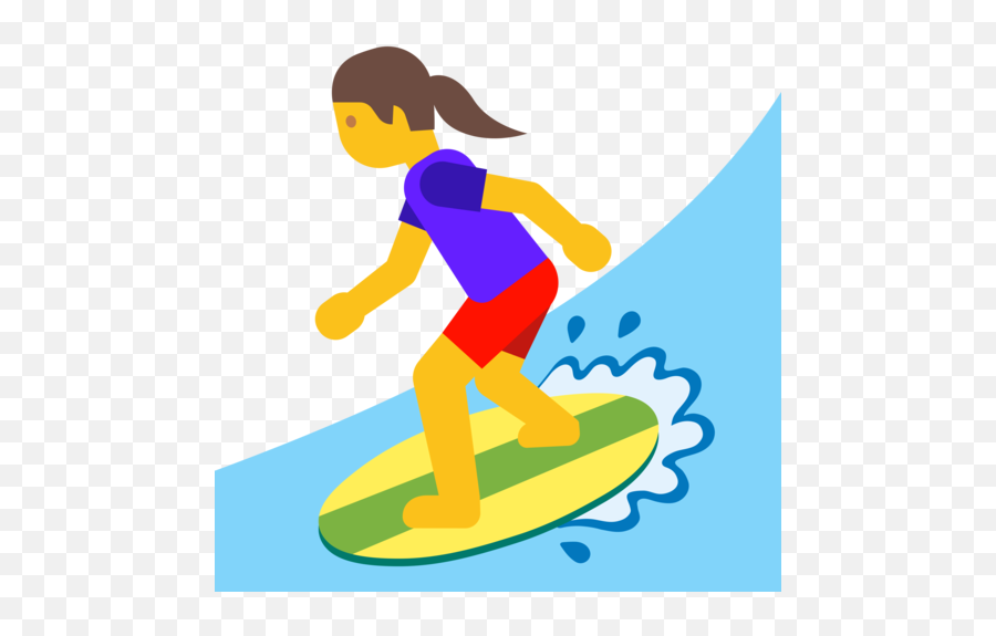 Woman Surfing Emoji - Surf Boarder Emoji Transparent,Surfer Emoji Transparent