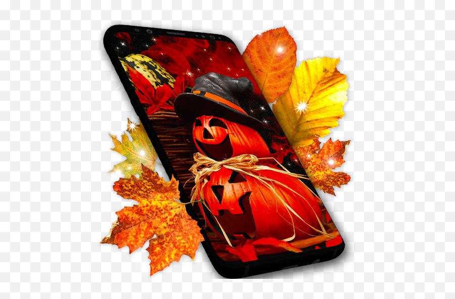 Halloween Wallpaper Live Wallpapers Themes - Apps Portable Communications Device Emoji,Halloween Emoji Background