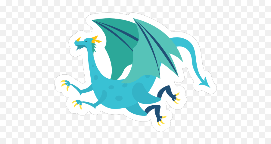 Blue Spotted Flying Dragon Sticker Emoji,Dragon Emoji Custom
