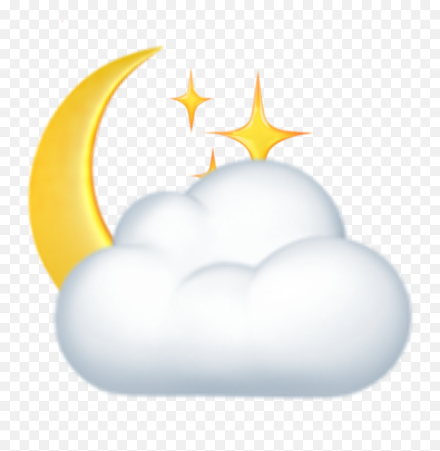Emoji Moon Cloud Stars Sticker Sticker - Cloud With Moon Emoji,Moon Emoji