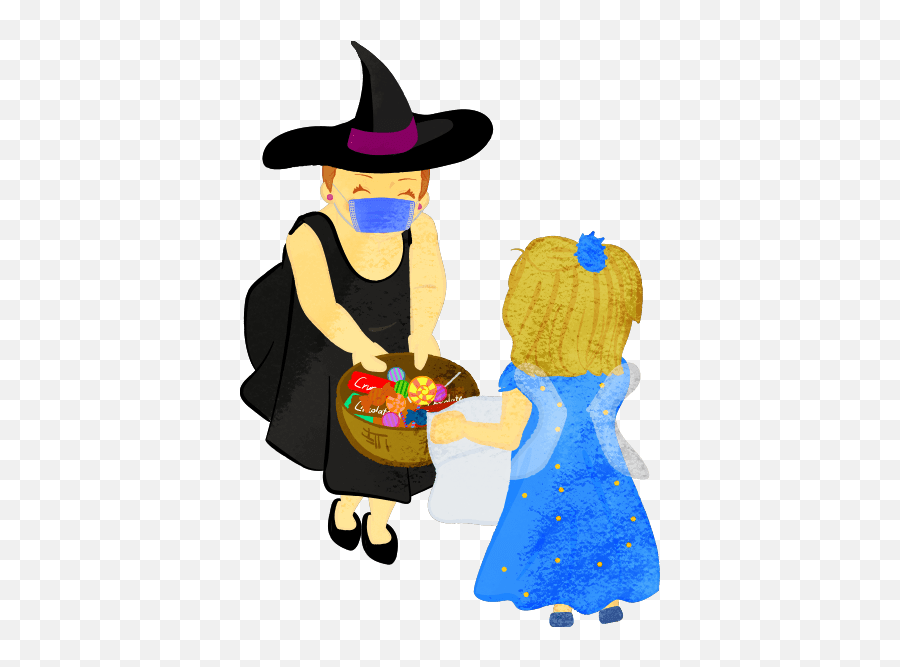 Trick Or Treating To Kids 2020 With Mask - Cute2u A Free Sharing Emoji,Emoji Costume For Kids