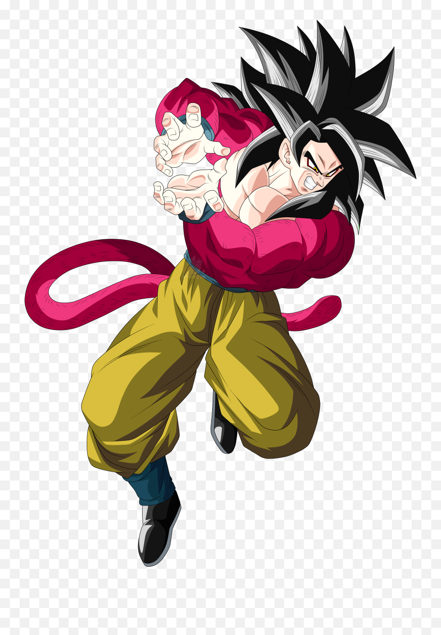 Ssj4 Goku Kamehameha Stance Render - Goku Ssj4 Deviantart Emoji,Kamehameha Emojis