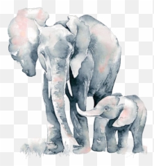 Download Watercolor Elephant Painting Drawing African Free - Watercolor Elephant Art Emoji,Elephant Emoticon For Facebook
