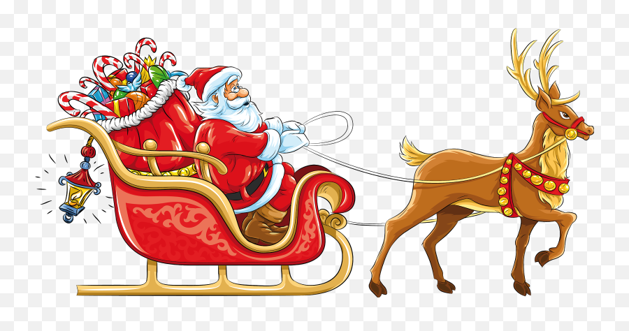 Sleigh Sticker By Marras - Santa Claus Sleigh Clipart Emoji,Sleigh Emoji