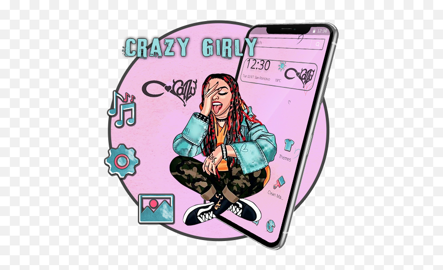 Hip Hop Fashion Crazy Girl Theme Apk 112 - Download Apk Emoji,Hip Hop Dance Emojis