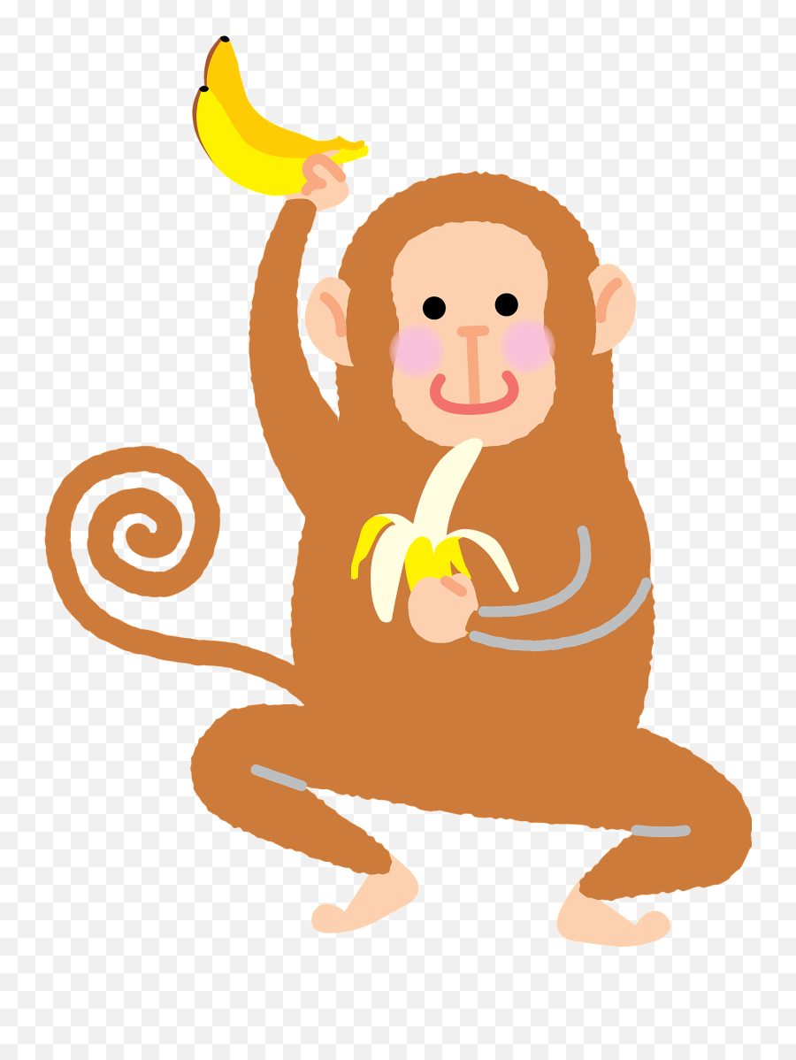 Monkey Eating A Banana Clipart Free Download Transparent Emoji,Baby Monkey Emoji