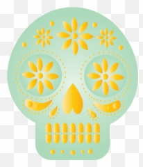 Day Of The Dead Flower Yellow Font For Mexican Bunting For Emoji,Dead Emoji
