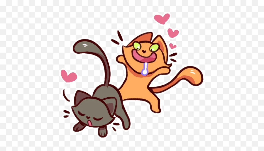 Telegram Sticker From Collection Naughty Kittens Emoji,Kissing Cat Emoji