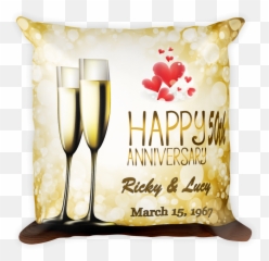 Download Champagne Toast Personalized Anniversary Pillow Emoji,Champagne Glasses Emoji