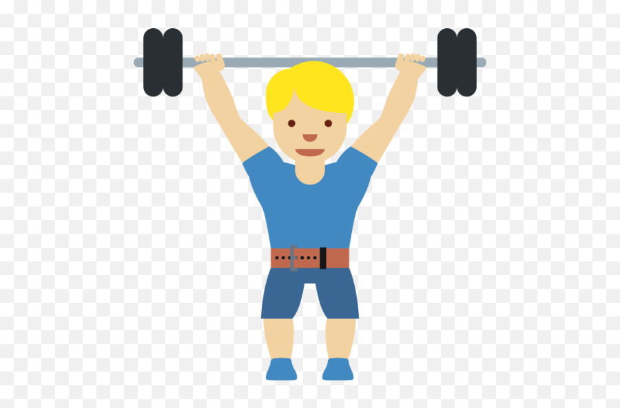 Man Lifting Weights Medium - Light Skin Tone Emoji,Light Blue Emoji