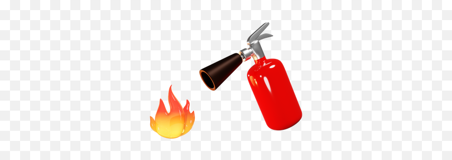 Premium Red Fire Extinguisher And Burning Fire 3d Emoji,Fire Thumb Emoji