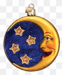 Owl In Moon Halloween Glass Ornament 3 34 Emoji,Old Moon Emoji