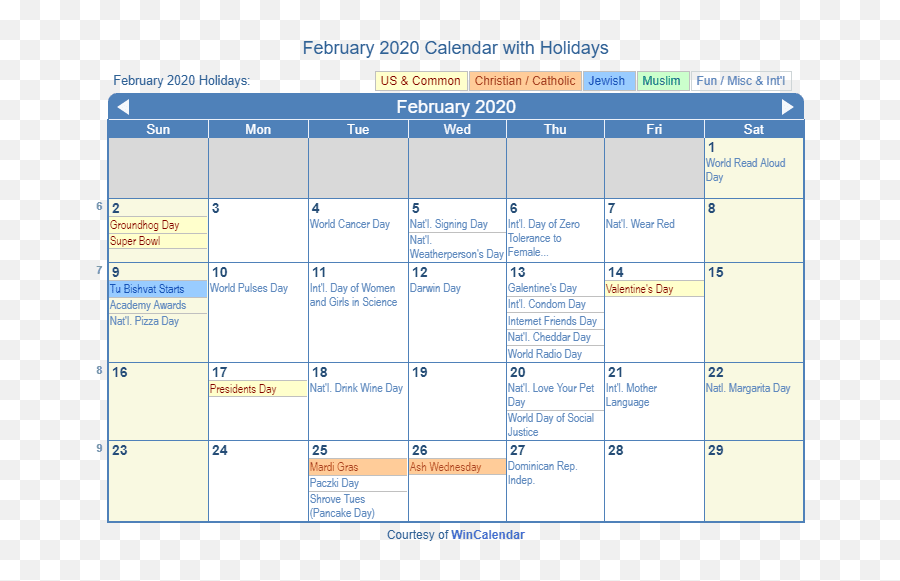 February 2020 Calendar With Holidays - United States October 2020 Calendar Belgium Emoji,Schedule Emoji