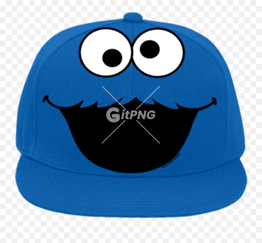 Cookie Monster Wool Blend Snapback Flat Bill Hat - Cookie Monster Emoji,Cookie Monster Emoticon