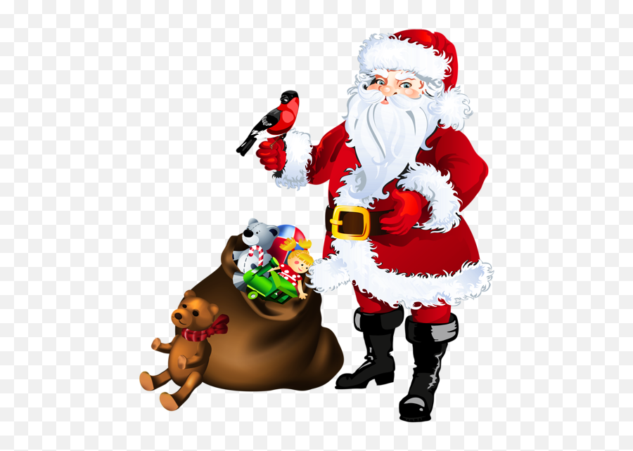 Transparent Santa Claus With Toys - Pere Noel Png Transparent Emoji,Father Christmas Emoji