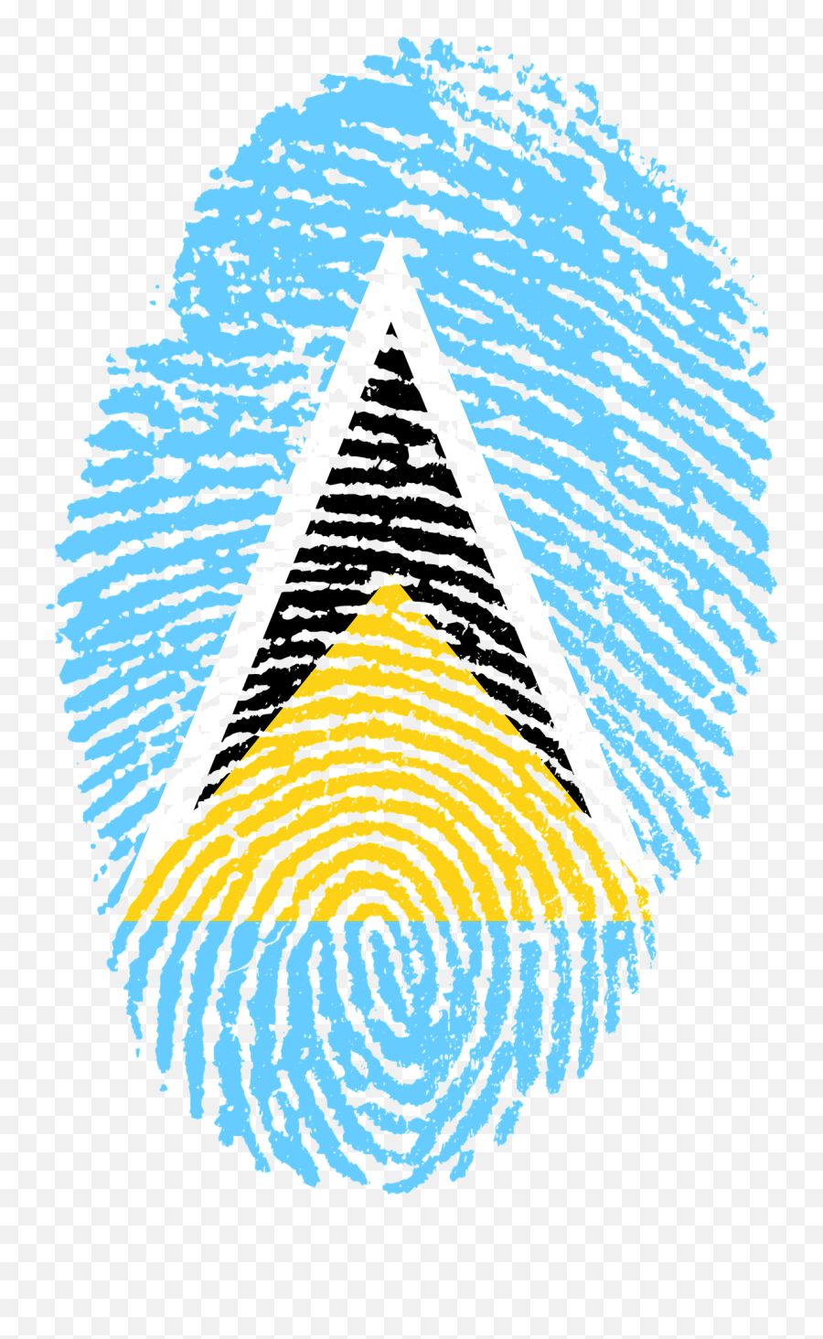 Travel Saint Lucia Flag Fingerprint Country Travel - Happy Independence St Lucia Emoji,Hawaiian Flag Emoji