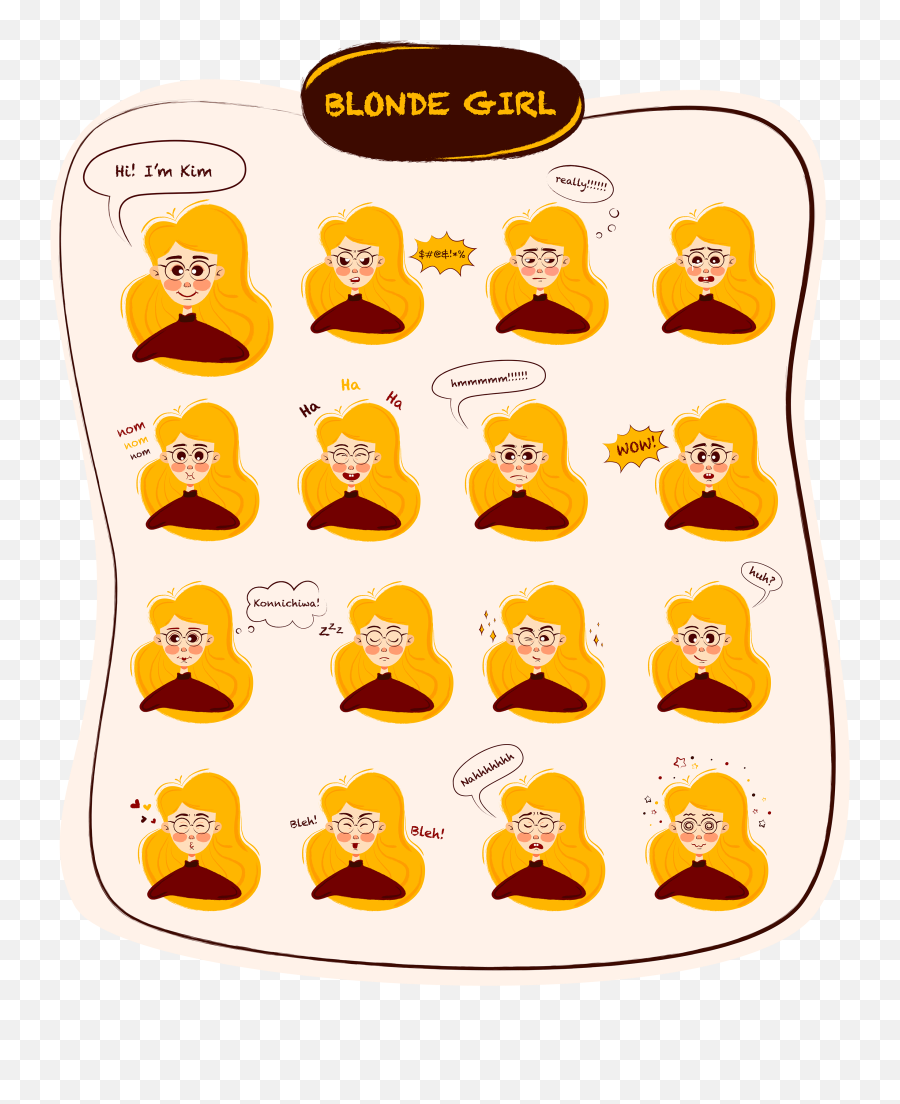 Blonde Girl Stickers On Behance - Language Emoji,Explicit Emoji