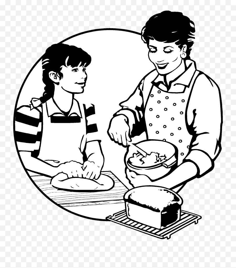 Kids Clipart Baking Kids Baking Transparent Free For - Prepare Food Clipart Black And White Emoji,Junior Emoji Pajamas