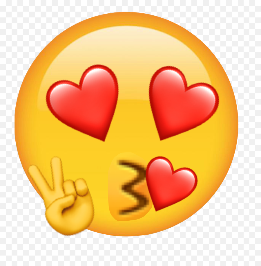 Emoji Heart Peace Love Heartemoji - Happy,Peace And Love Emoji