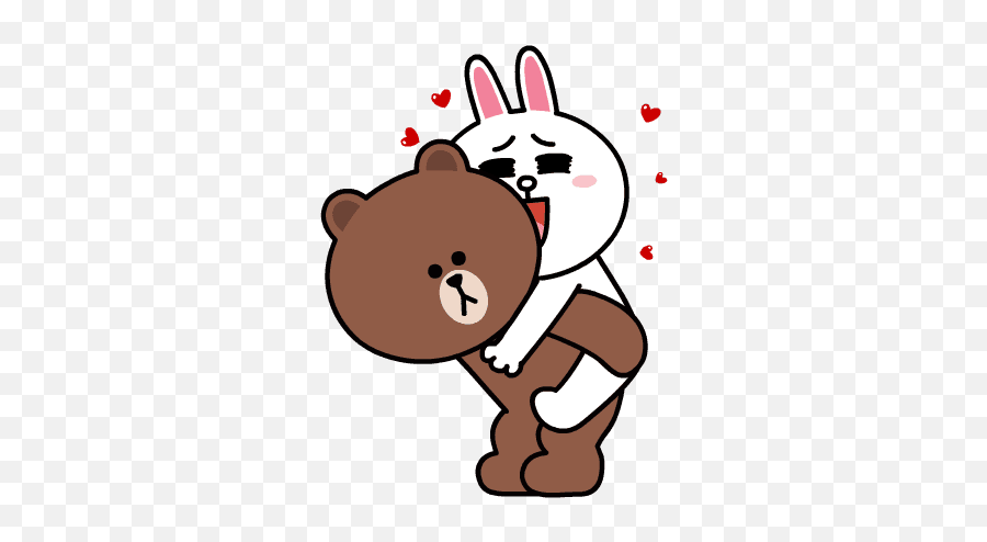 Brown U0026 Cony Sweet Love - Line Friends By Line Friends Stiker Line Brown And Cony Emoji,How To Send Emoticon Gift Kakao On Iphone