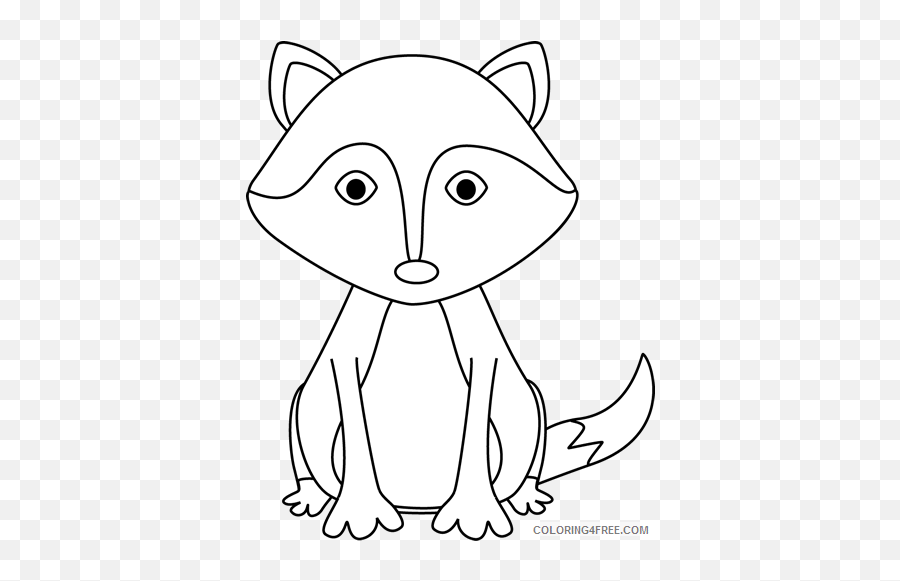 Fox Outline Coloring Pages Fox Printable Coloring4free - Fox Black And White Clip Art Emoji,Fox Face Emoji
