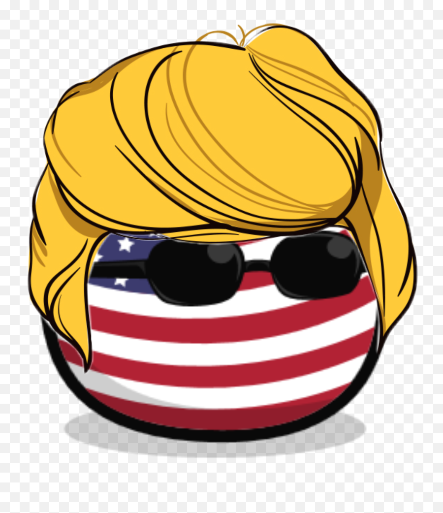 Usaball Americaball Sticker By Cartoonfanunited - Trump Countryballs Emoji,Trump Hair Emoji