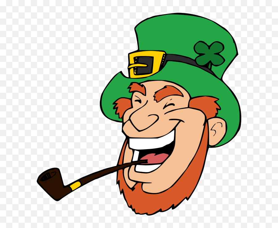 Smiling Leprechaun With Pipe Saint Patricku0027s Day Clipart - Smiling Leprechauns Emoji,St Patricks Day Emoji