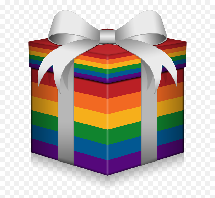 Lgbt Rainbow Gift Box - Live Loud Graphics Lgbt Gift Box Emoji,Rainbow Flag Facebook Emoticon 2017