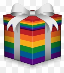 Lgbt Rainbow Gift Box - Live Loud Graphics Lgbt Gift Box Emoji,Rainbow Flag Facebook Emoticon 2017