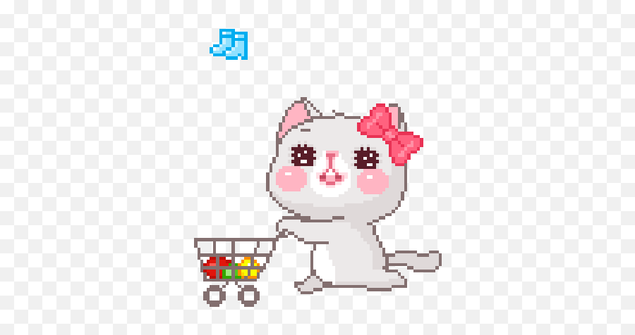 Top Egg Basket Stickers For Android - Cartoon Cat Shopping Gif Emoji,Cute Animated Emoticons Shopping Gif