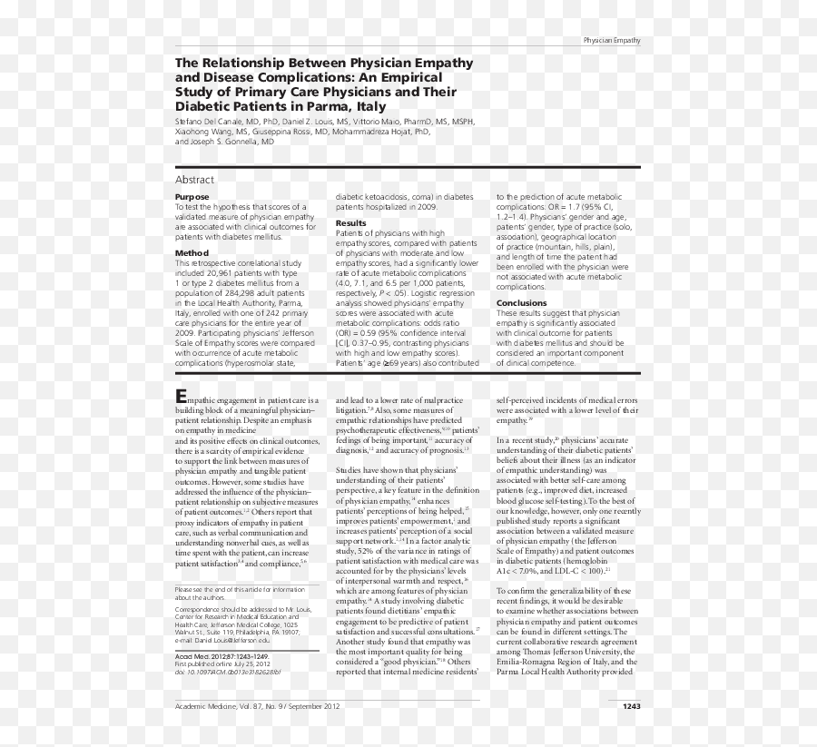 Pdf The Relationship Between Physician Empathy And Disease - Complete Table With Quality Improvement And Research Articles Emoji,Zenasni Emotion Related Traits Pdf The Relationship Between Physician Empathy And Disease - Complete Table With Quality Improvement And Research Articles Emoji,Zenasni Emotion Related Traits