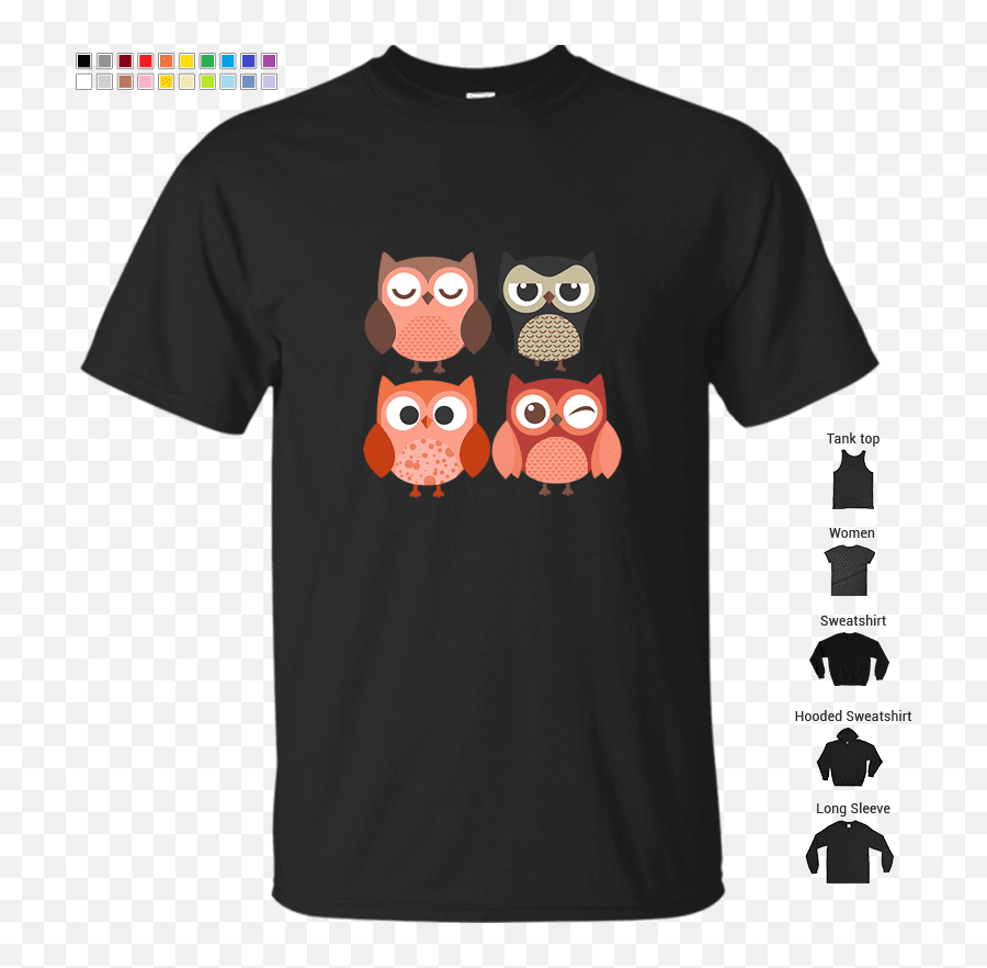 Cartoon Owls With Emotions T - Shirt U2013 Store Emoji,Cartoon Owls With Different Emotions