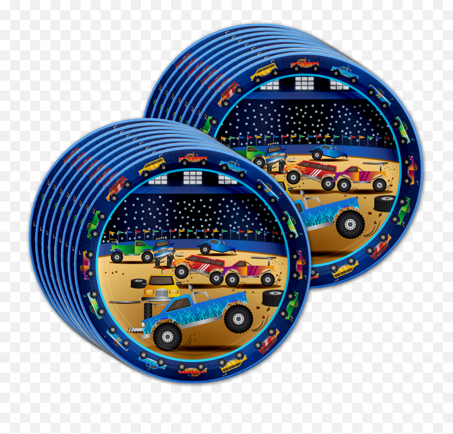 Monster Truck Birthday Party Tableware Kit For 16 Guests Emoji,Monster Jam Emojis