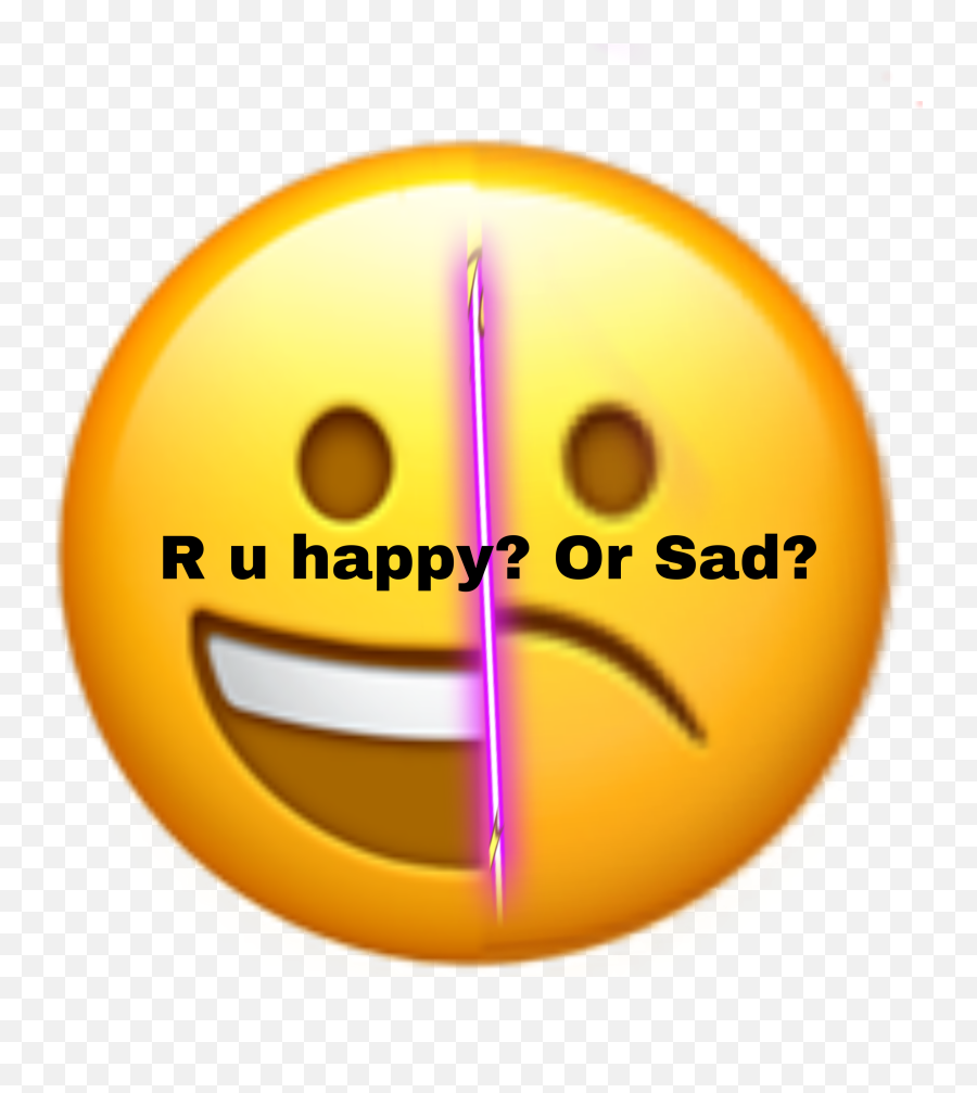 Emoji R U Happy Ir Sad Sticker - Happy,R Emoji