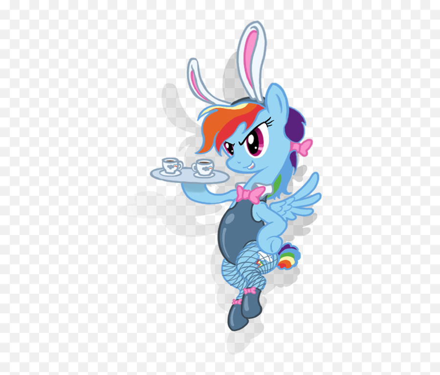Changeunism Bunny Ears Clothes Fishnets Rainbow Clipart - Mythical Creature Emoji,Woman With Bunny Ears Emoji