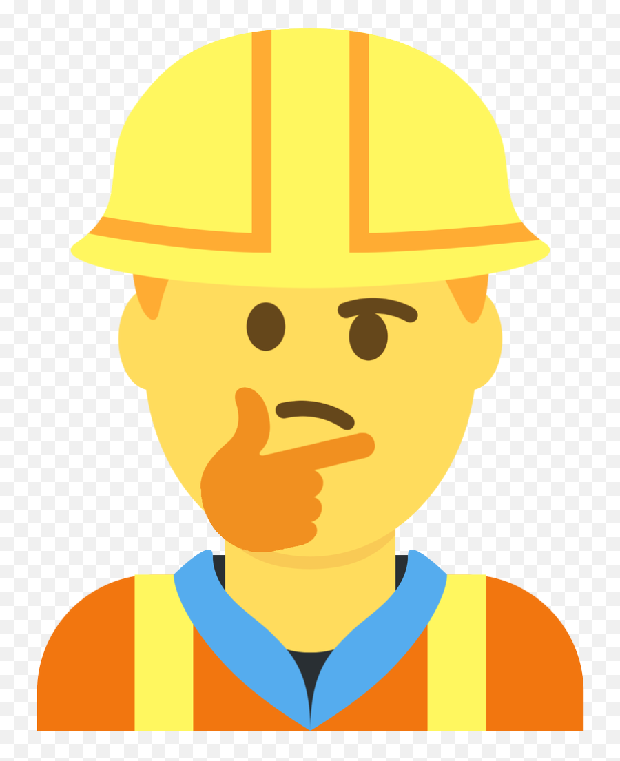Emoji Face Mashup Bot On Twitter Construction Worker - Construction Worker Thinking,Thinking Face Emoji