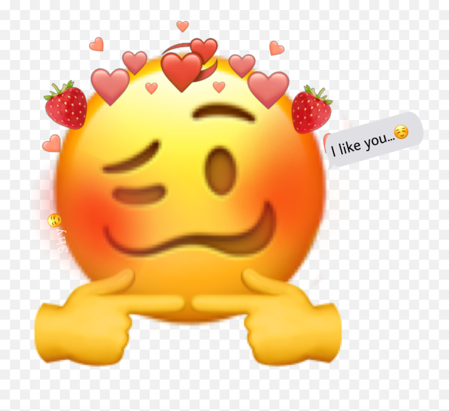 Shy I Like You Emoji Sticker - Happy,Like Emoji