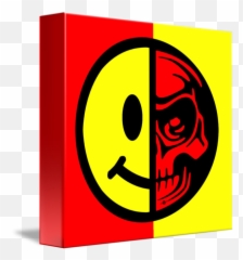 Smiley Face Skull Yellow Red - Smiley Face Skull Yellow Red Border Emoji,What Is The Emoticon With A Red Circle In The Yello Circle
