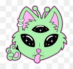 Pin - Three Eyed Cat Alien Emoji,Pig Knife Emoji