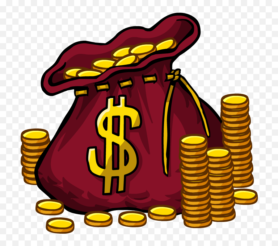 Cartoon Money Bags Png - Cartoon Money Bag Hd Emoji,Club Penguin Halloween Party 2015 Emoticons