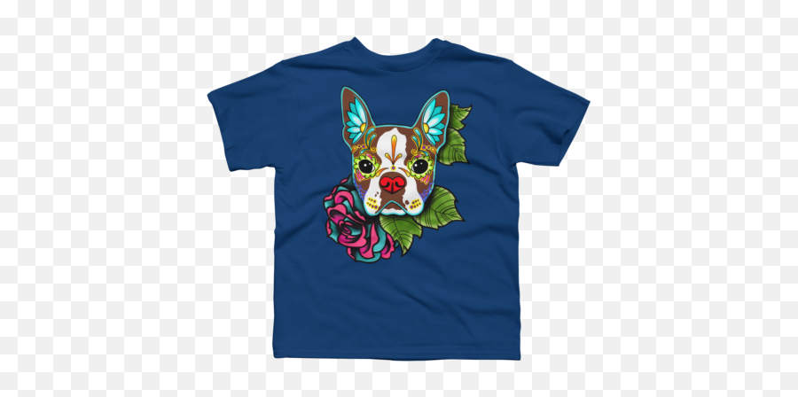 Dog Boyu0027s T - Shirts Design By Humans Buldog Frances En Calavera Emoji,Terrier Dog Emoji Png
