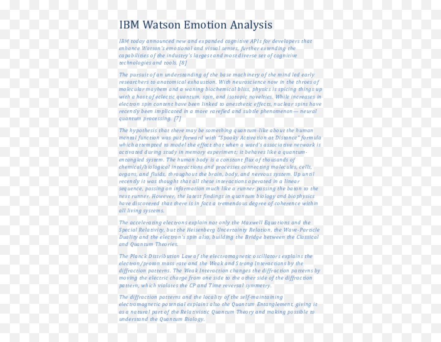 Ibm Watson Emotion Analysis - Document Emoji,Dark Emotions Are Chemical Light Emotions Are Electrical