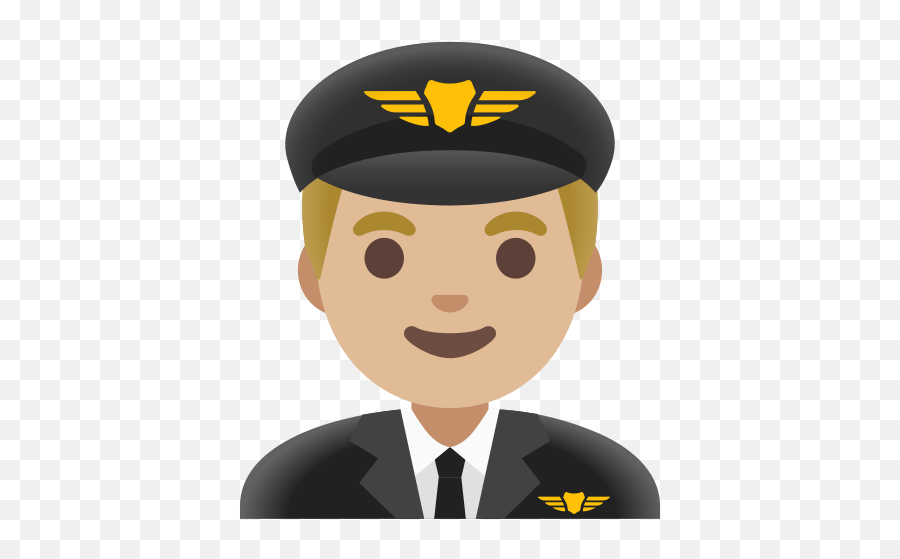 U200d Piloto Hombre Con Tono De Piel Claro Medio - Pilot Emoji,Cara De Puchero Emoticon